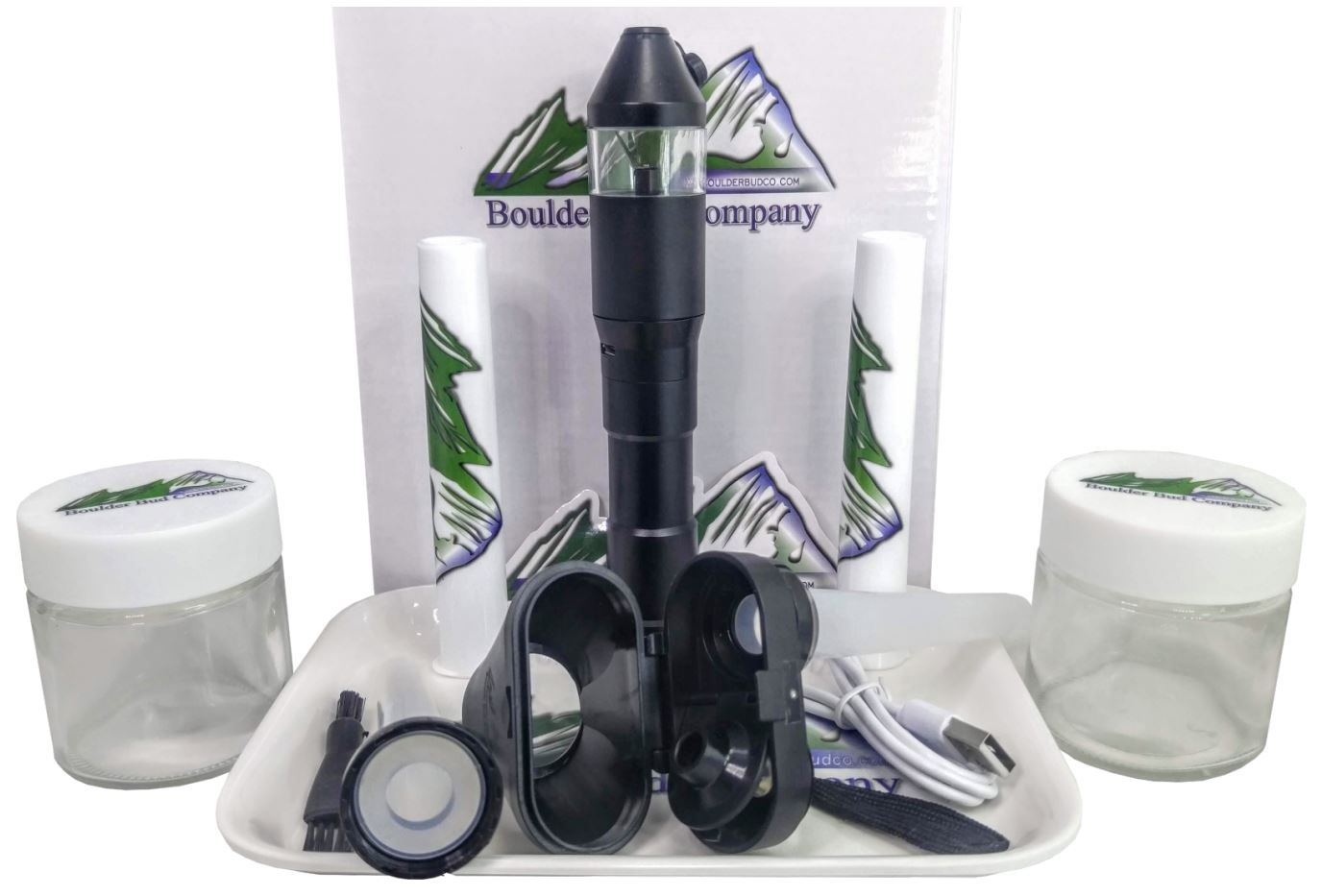 Electric Herb Grinder with Cone Filler (Black)
