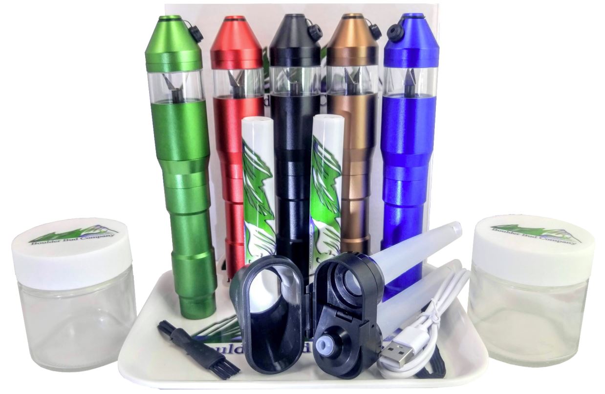 Electric Herb Grinder with Cone Filler (Black)