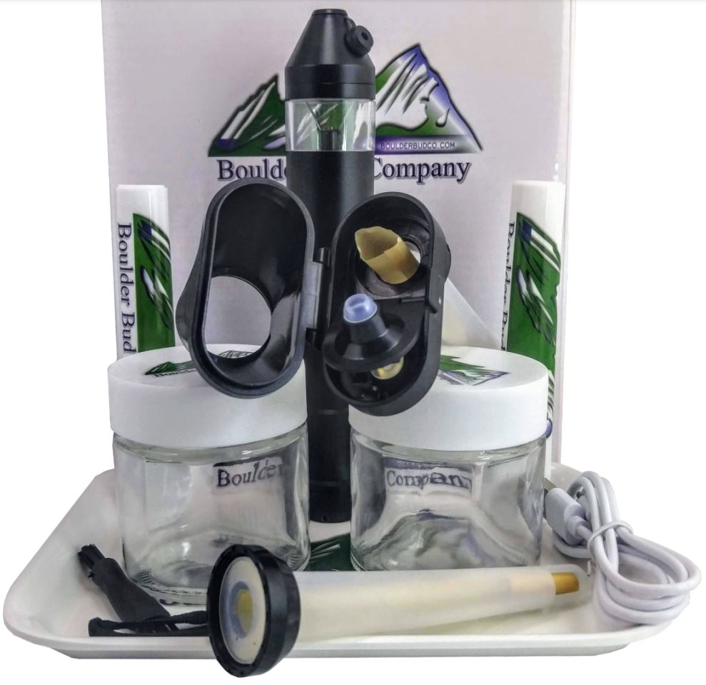 Electric Herb Grinder with Cone Filler (Black)