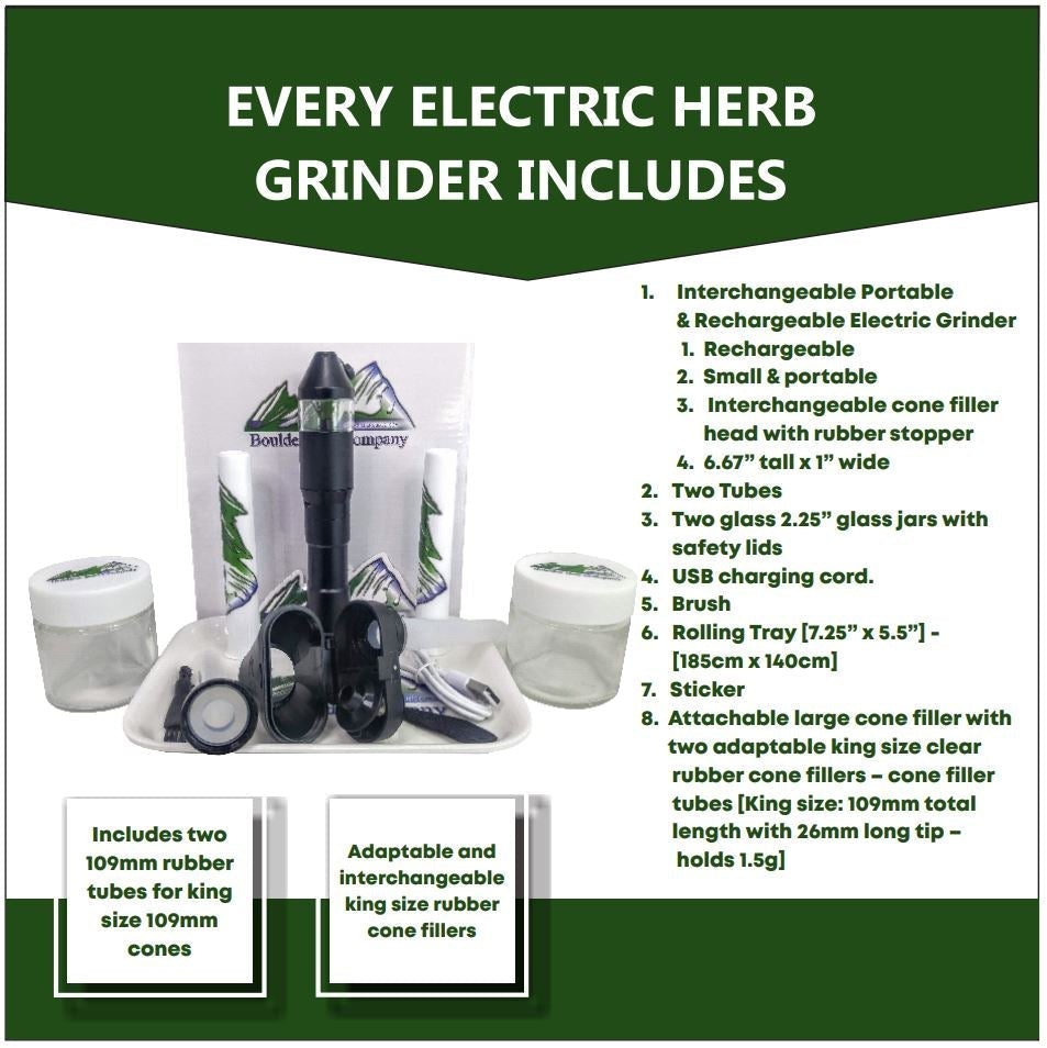 Electric Herb Grinder with Cone Filler (Brown)