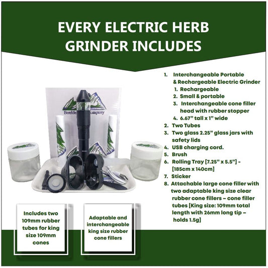 Electric Herb Grinder with Cone Filler (Blue)